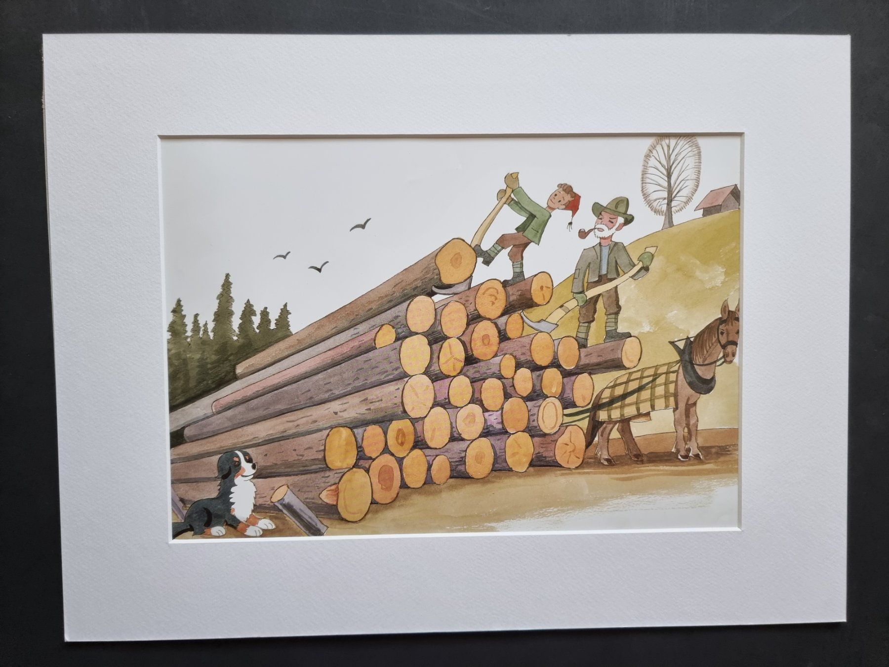 Poster & Bilder: DER BUEB VOM TRUEB BILD HINTER NEUWERTIGEM PASSEPARTOUT – Gebraucht aus Gersau von grafik-kunst 1
