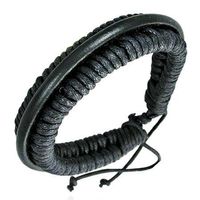 Lederbracelet Lederarmband schwarz