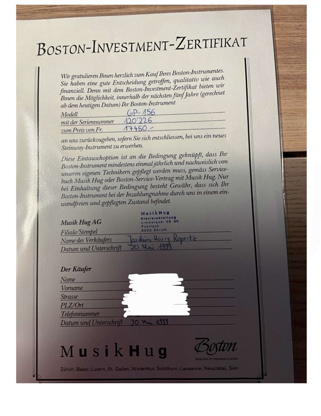 Musikinstrumente: Boston Flügel GP-156 designed by Steinway & Sons – Gebraucht aus Forch von flower_efg 6