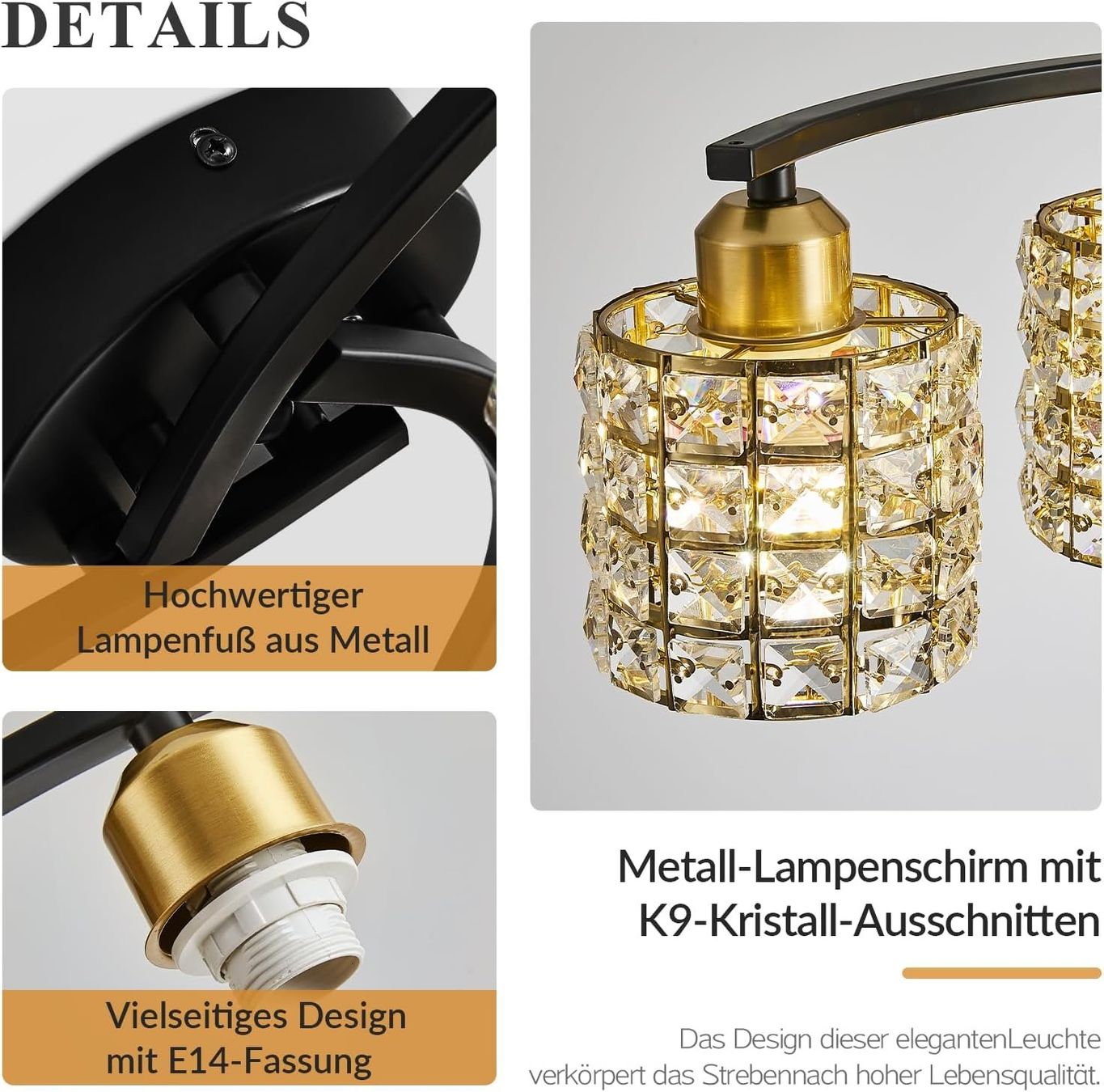 Lampadari & plafoniere: Kristall Deckenlampe Lampe Moderne 4-Lichter Kronleuchter – Nuovo e nell'imballaggio originale da Wittenbach venduto da VELARO 4