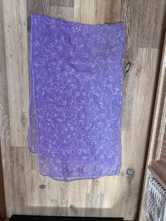 Pretty lilac embroidered throw