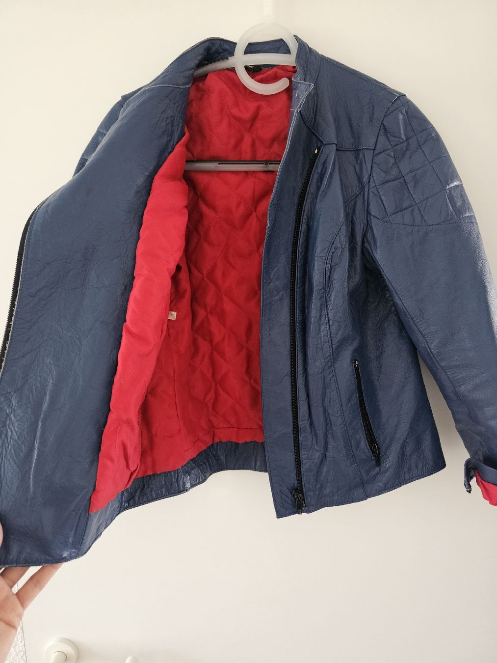 Jacken: Vintage Leder Jacke Blau Gr. S/M – Gebraucht aus Bassersdorf von CorinneK36 1