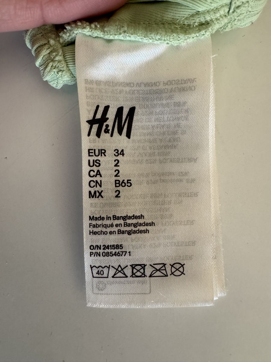 H&M Costumi da bagno & Bikini: H&M Bikini Top, Gr. 34, Hellgrün, Neuwertig – Nuovo (secondo la descrizione) da Arbon venduto da leu_g29t 1