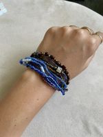 Wunderschönes italienisches Boho-Stil Perlenarmband, blau, b