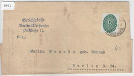 DR Dienstmarke 116 Berlin-Weissensee 1930
