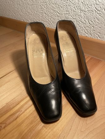 Church Leather Pumps Black High Heels Elegant Shoes 38
