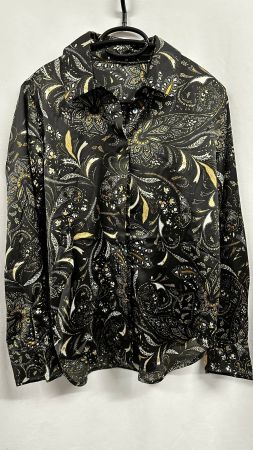 Boho Satinbluse Bohemian Style Hemd Gr. S / M