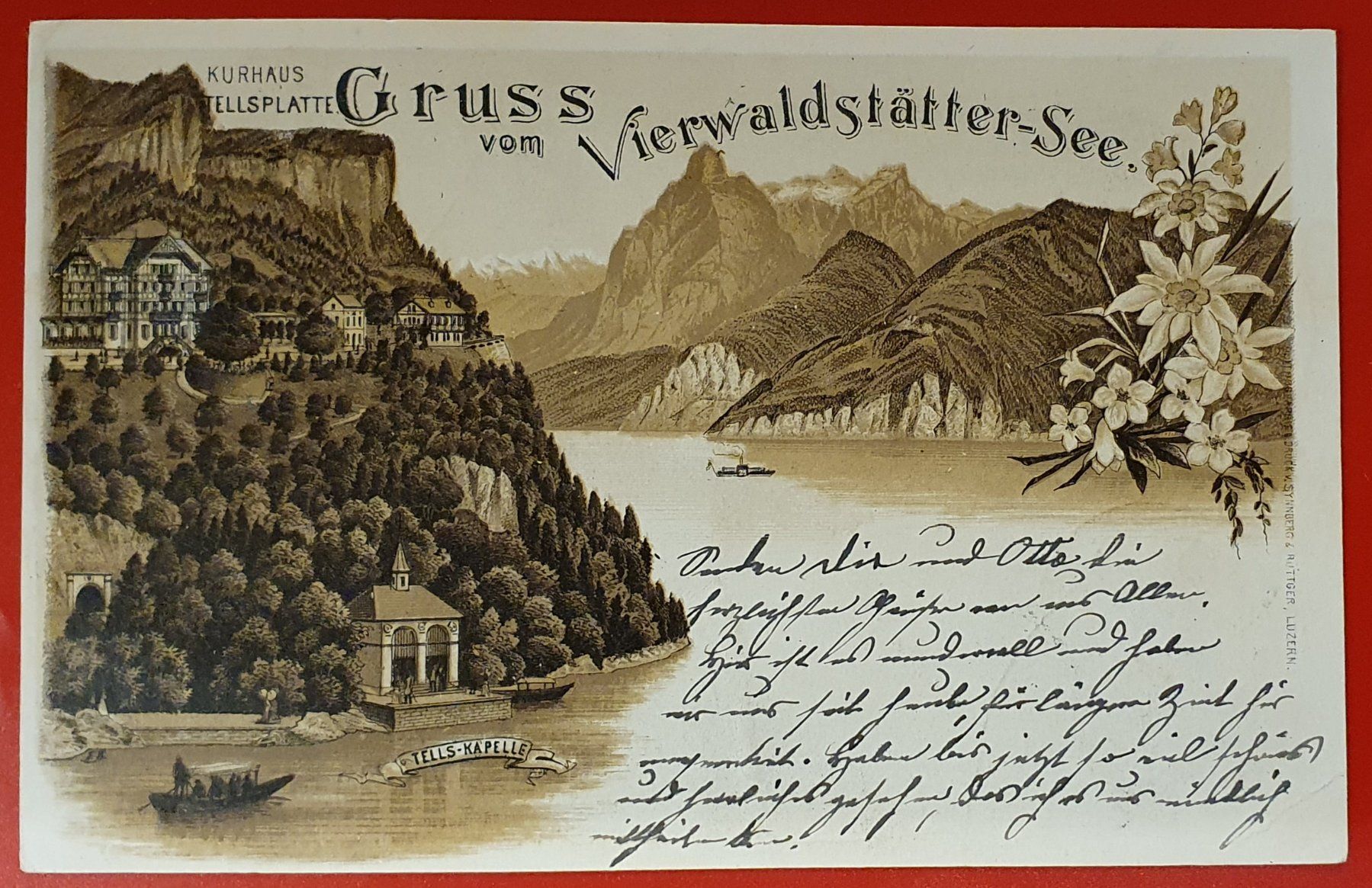 Cartoline postali: Gruss vom Vierwaldstättersee 1898 – Usato da Kreuzlingen venduto da Rschweiz1