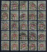 Porto-Marken 1911-1930 Wappen und Alpenrosen gest.