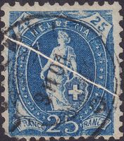 1899, Stehende Helvetia: 73D.1.4 mit diagonaler Quetschfalte