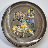Assiette de collection peinte main, Poterie Chavannes-Renens