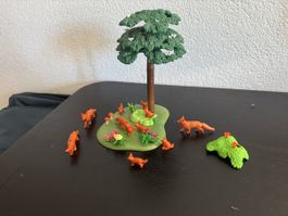 Playmobil Set Wald mit vielen Füchsen 