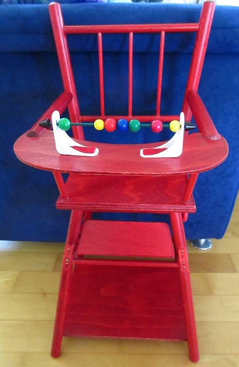 Watris Veiyi 1:12 Puppenhaus Möbel - Miniatur Hochstuhl Aus Holz 5,5x4,5x8,7cm