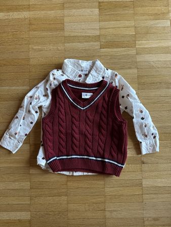 Baby Weihnachten Set Pulli und Hemd 9-12 Monate