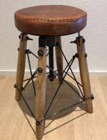 Retro Vintage Hocker Leder-Metall
