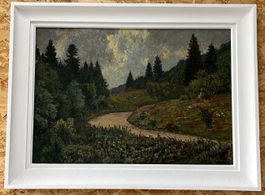 Waldweg, Waldszene, signiert Otto Clénin (ID C122)
