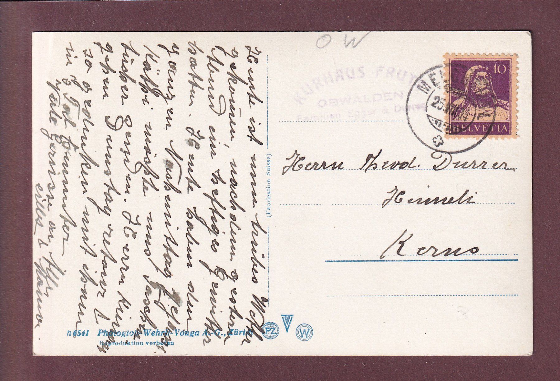 Ansichtskarten: BETRUF - 1934 – Gebraucht aus Pully von nicecards 1
