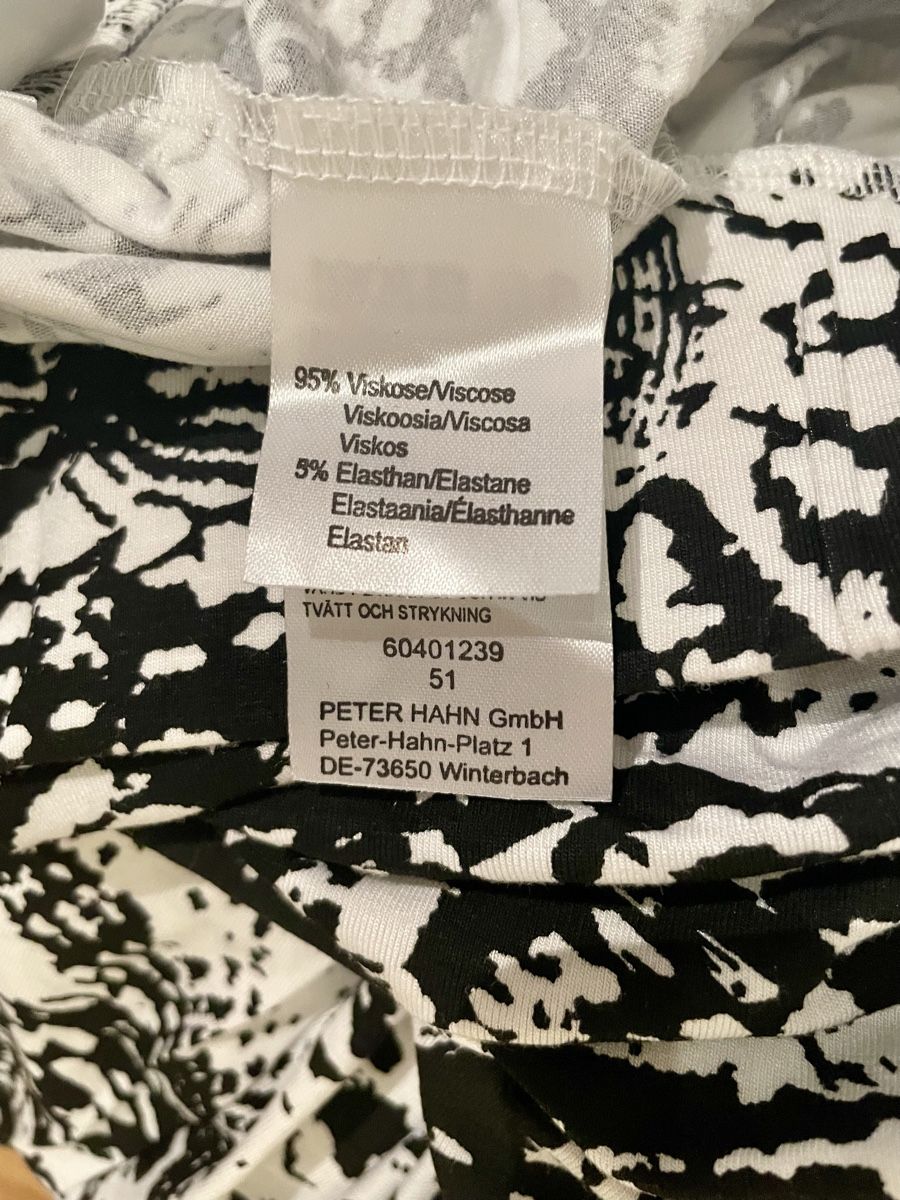 Peter Hahn Pantaloni: Damen Freizeit Hose Gr 52 schwarz weiß gemustert – Nuovo (secondo la descrizione) da Emmenbrücke venduto da Ladyboutique 1