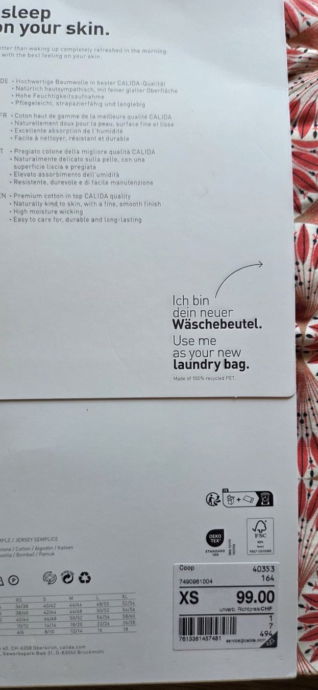 Calida Négligés & Pyjamas: Calida Pyjama neu – Neuf avec emballage d'origine à Zürich par jac_wlt8 1