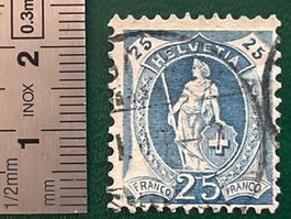 Alte Schweizer Briefmarke Helvetia 25 Fr.