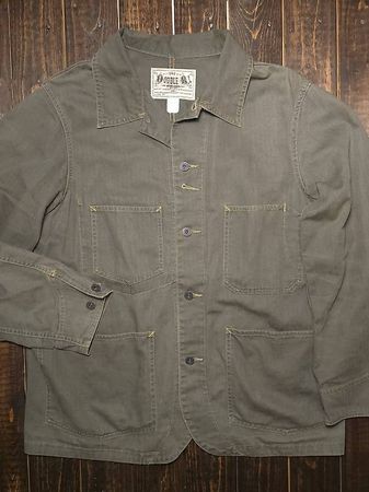 RRL Double RL Linen Cotton Herringbone Work Jacket