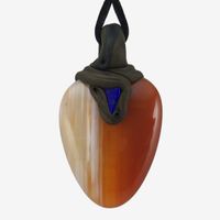 Karneol Steinanhänger mit zusätzlichem Lapislazuli
