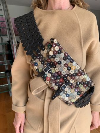 Leder Tasche "Burning Men", handgefertigt in Kalifornien