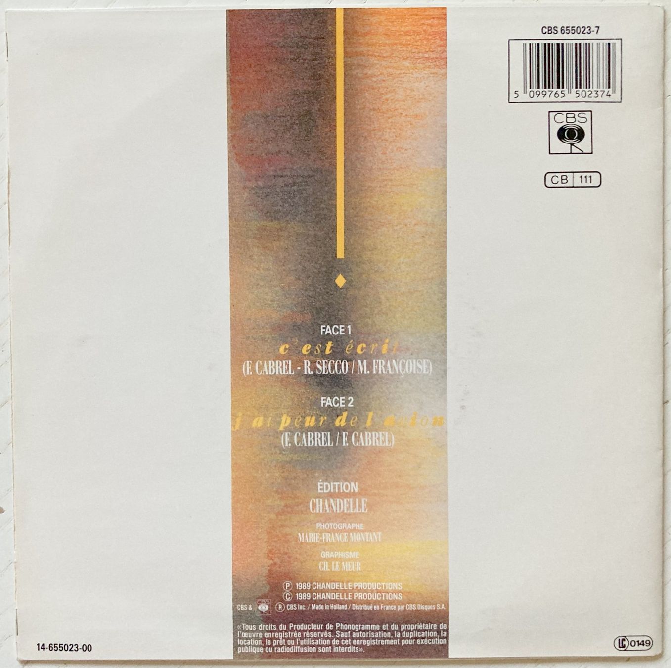 Dischi in vinile: FRANCIS CABREL - C'EST ECRIT – Usato da Bottens venduto da hotter-than-hell 1