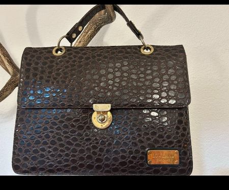 Lowland company Tasche mit Reptilienmuster, Braun