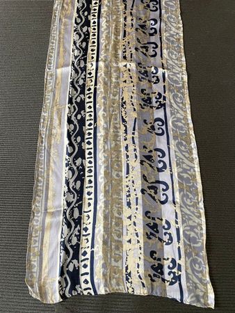 Foulard long  en soie femme imprimé multicolore cm neuf