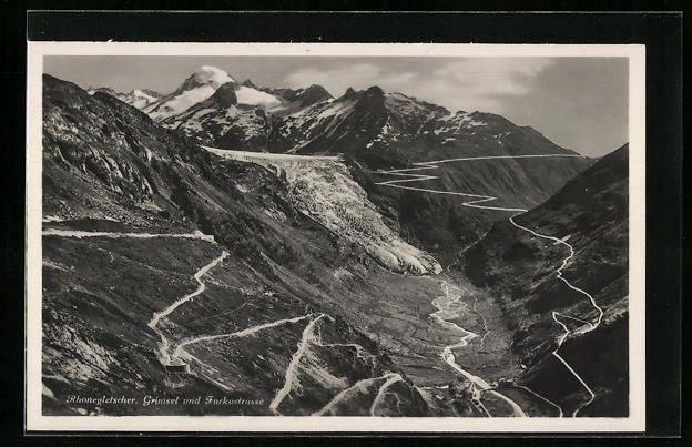 Cartoline postali: Rhonegletscher, Grimsel- und Furkastrass – Usato da Berlin venduto da bartko-reher