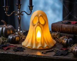 Halloween Geist aus 3D-Drucker inkl. LED-Teelicht🎃💀