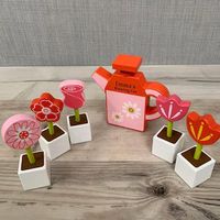 Set de fleurs avec arrosoir ( Jouet en bois ) NEUF