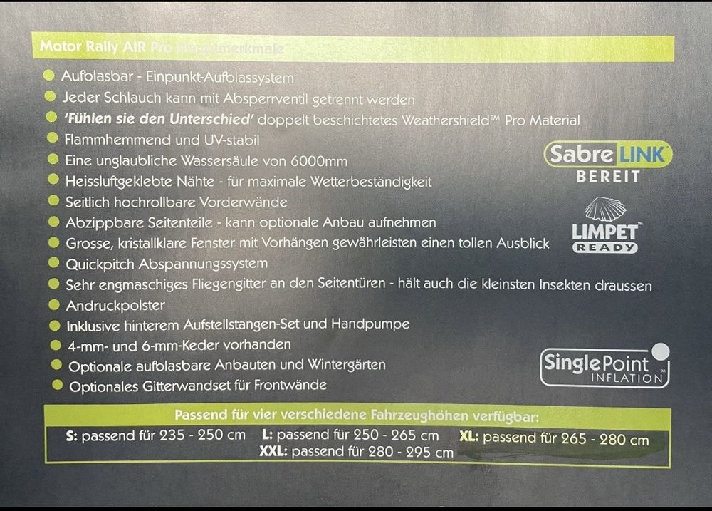 Kampa Vorzelte & Markisen: Vorzelt Kampa Rally Motor Air Pro 260 XL – Neu (gemäss Beschreibung) aus Sta. Maria von uperimi 4