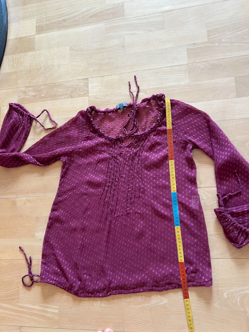 Nile Camicette: transparente Nile Bluse, 100% Seide, Gr. XS, Beere – Usato da Worb venduto da farben20zauber 4
