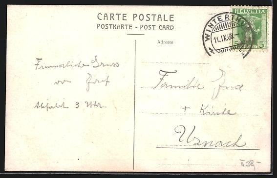 Cartoline postali: Winterthur, Bahnhofplatz aus der Vogelsc – Usato da Berlin venduto da bartko-reher 1