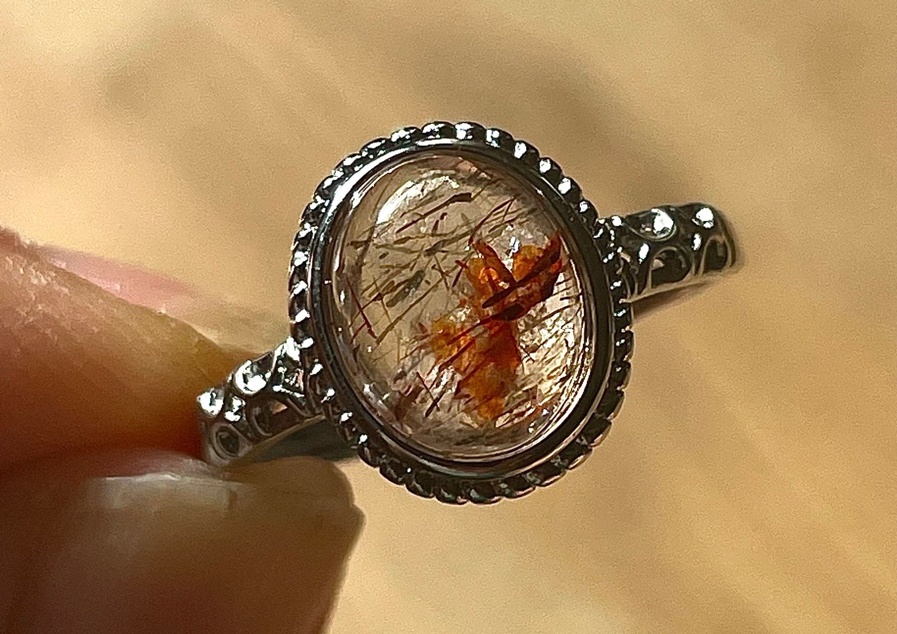 Anelli: 100 % echter Rutilquarz Edelsteinring – Nuovo e nell'imballaggio originale da Schiers venduto da sisikristall
