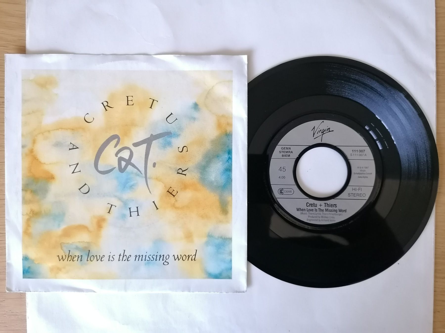 Dischi in vinile: CreTu + Thiers - When Love Is The Missing Word, Single – Usato da Beinwil am See venduto da Funkthesizer