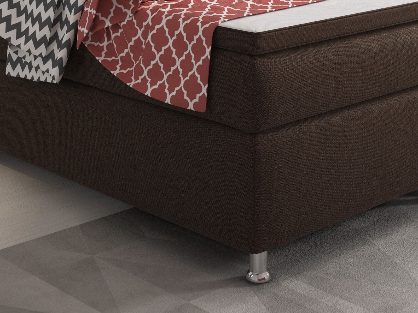 Letti: Boxspringbett 180x200 Braun KING SIZE Box Springbett – Nuovo e nell'imballaggio originale da Wallenwil venduto da toesstal-vertrieb 4
