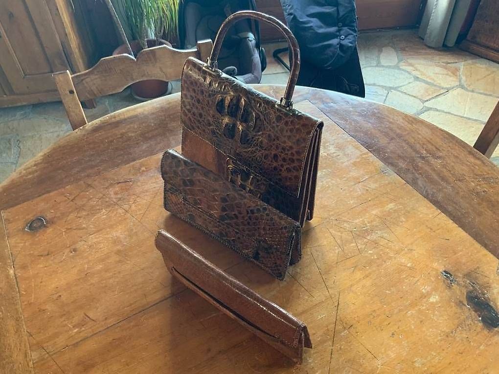 Borse da donna: 3 Sac en croco et serpent  - cuir véritable – Usato da Les Collons venduto da gehaisse 2