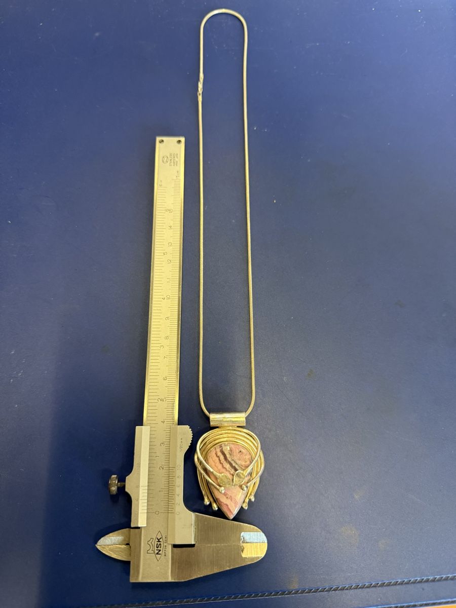 Catenine: Wunderschöne Halskette mit rosa Stein, 925 Silver – Usato da Strengelbach venduto da RaenAntikDesign 5