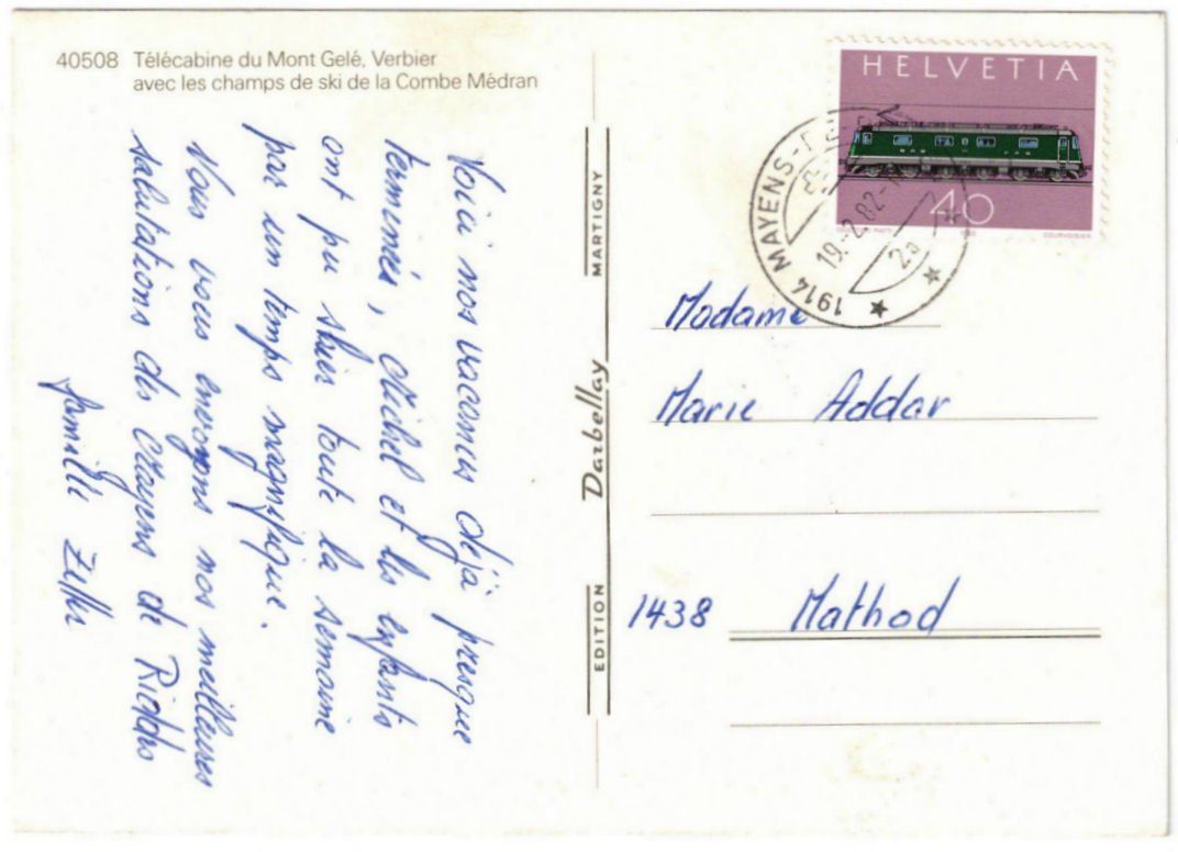 Cartoline postali: Verbier - Luftseilbahn Mont Gelé – Usato da Binningen venduto da Mountainrider 1