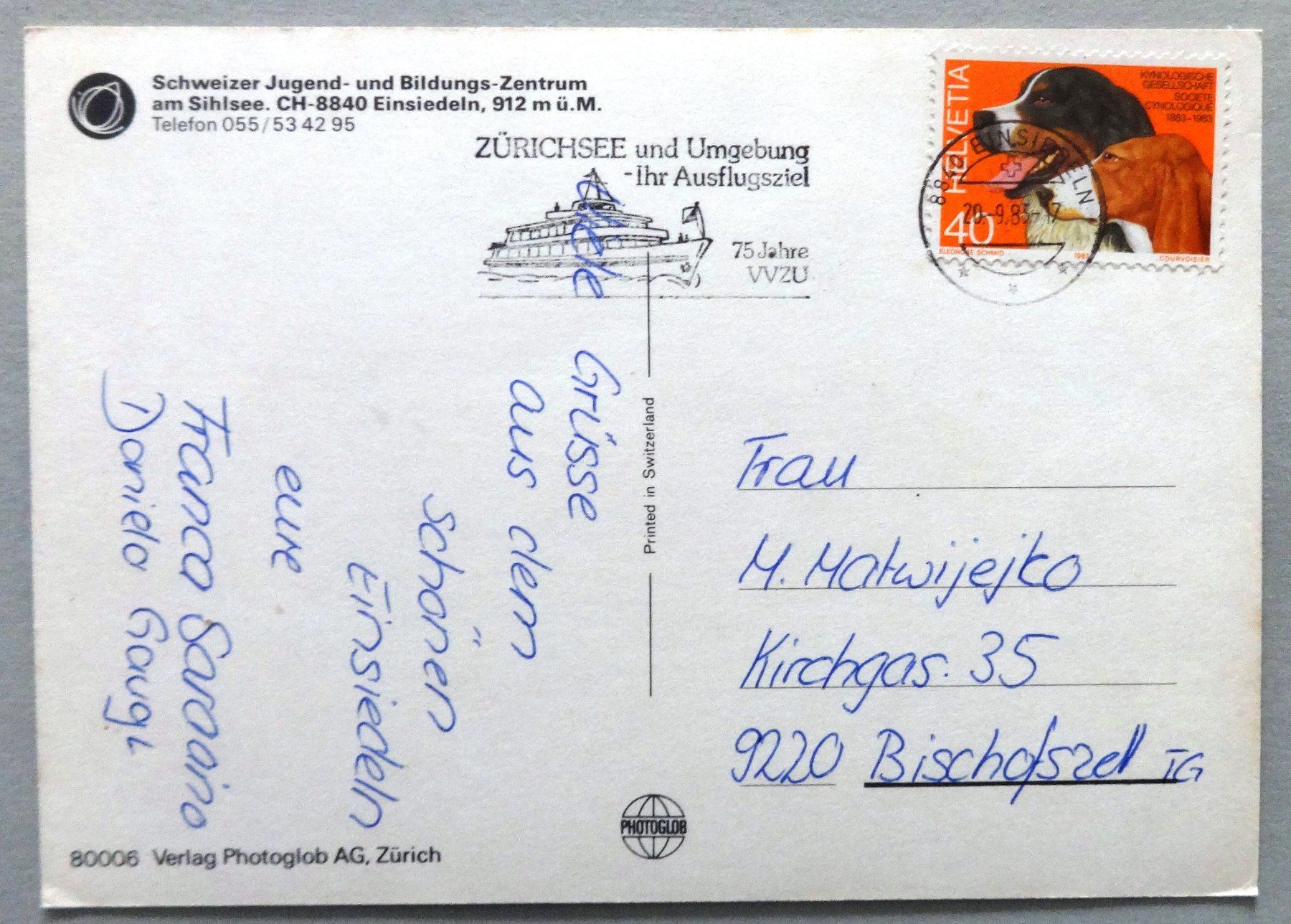 Cartoline postali: Schweizer Jungend- und Bildungs-Zentrum, Einsiedeln – Usato da Fétigny venduto da Billy2miny 1