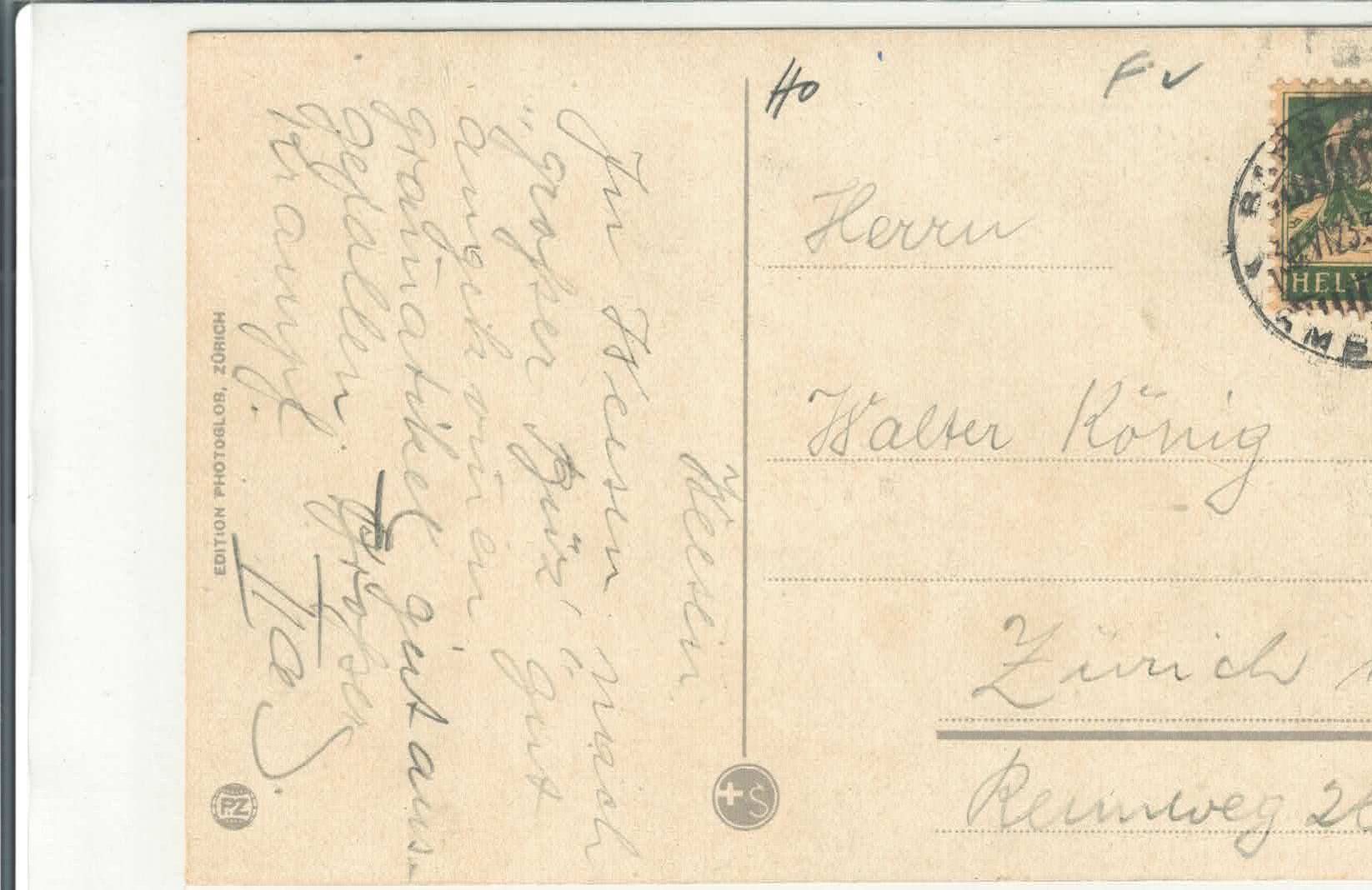 Ansichtskarten: Weesen mit Leistkamm und Churfirsten - Litho – Gebraucht aus Ettingen von Kartenplanet 1