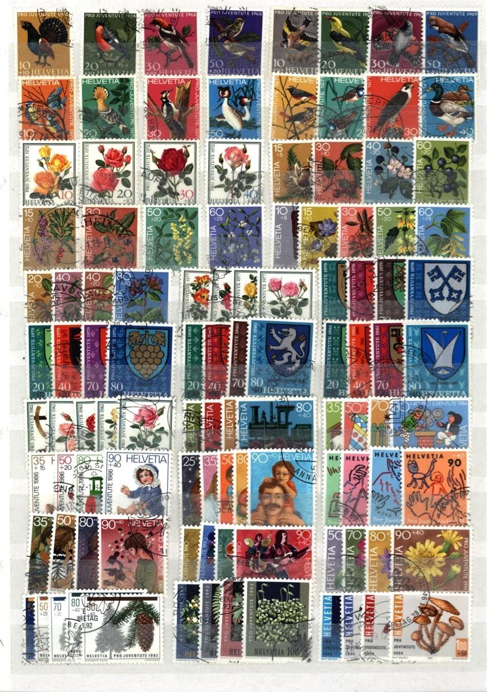 Alle Briefmarken: Pro Juventute SAMMLUNG bis 1994 +2 Blocks(PJ571) – Gebraucht aus Seuzach von Philahits 3