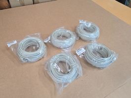 5x neue Flach Pathkabel Cat7 15m in grau ab 1.-