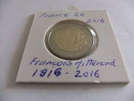 France 2 euros 1916-2016 François Mitterrand