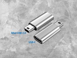 Adapter Mini USB 2.0 auf USB C in Aluhülle