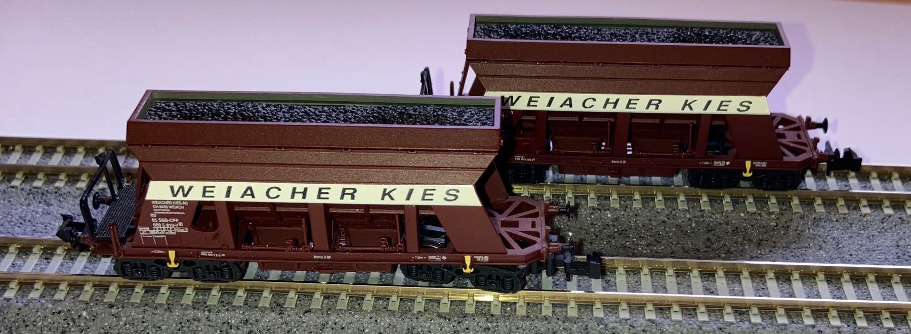 Arnold Modelleisenbahnen: Arnold SBB 2 Stück Weiacher Kieswagen – Gebraucht aus Dompierre VD von immorentes