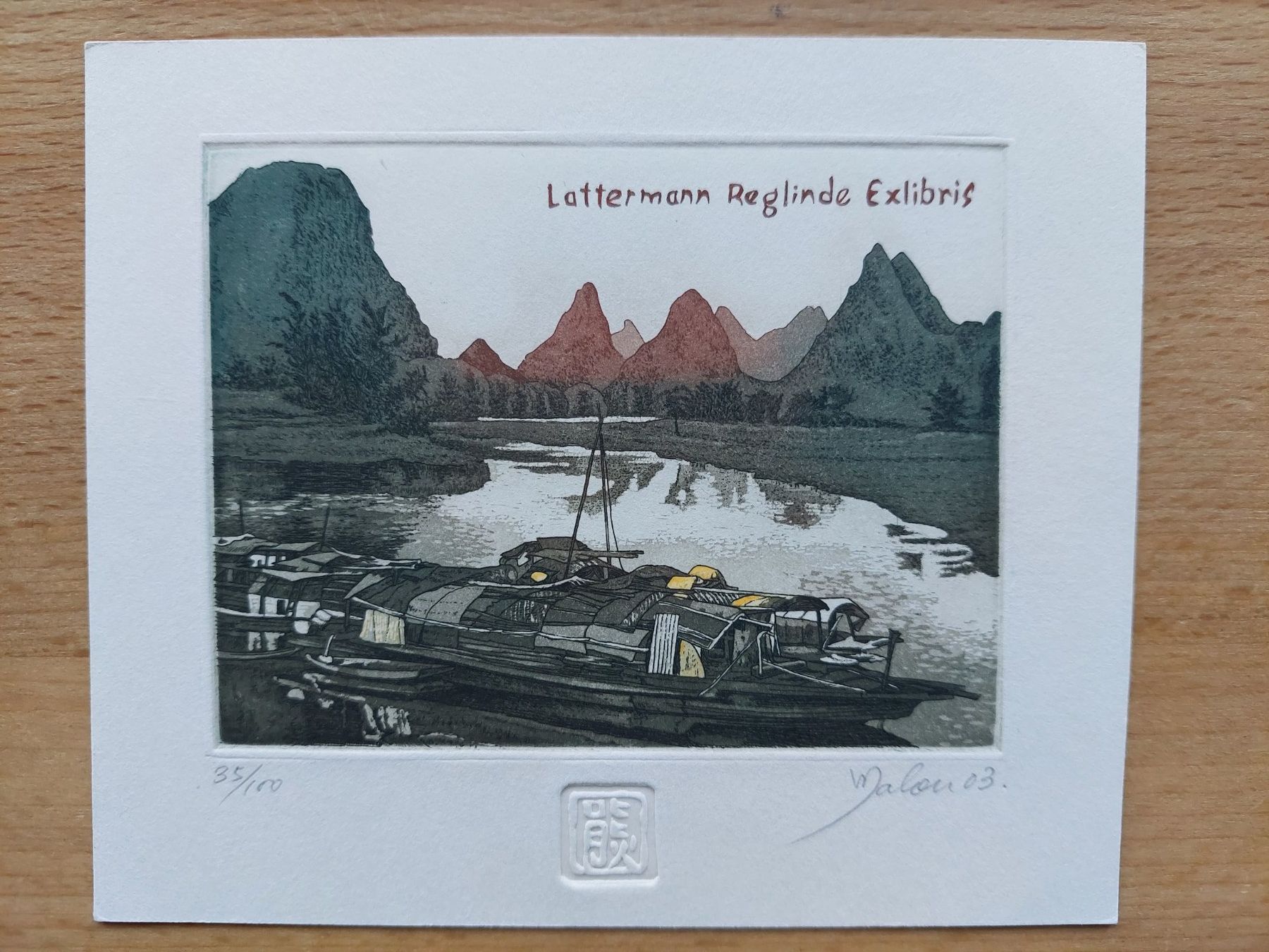 Dipinti: Exlibris Malou Hung - Original Farbradierung signiert – Usato da Obfelden venduto da Knauserig2026